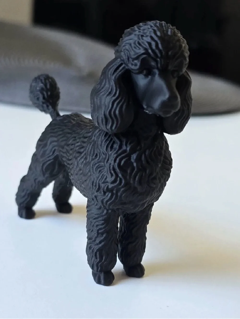 Classic Black Poodle Dog Figurine - Decorative Pet Accent